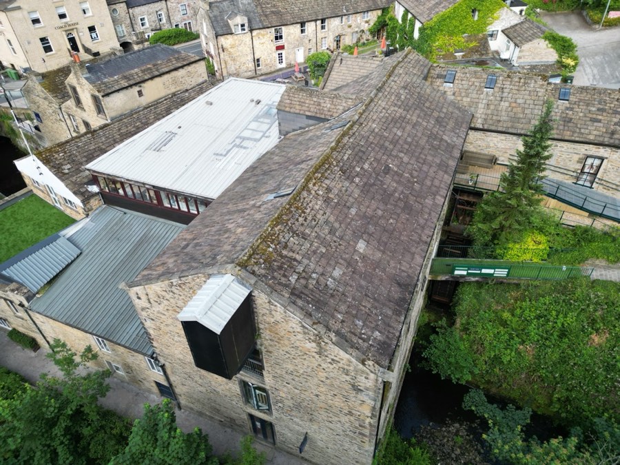 The rooftops of High Corn Mill from above