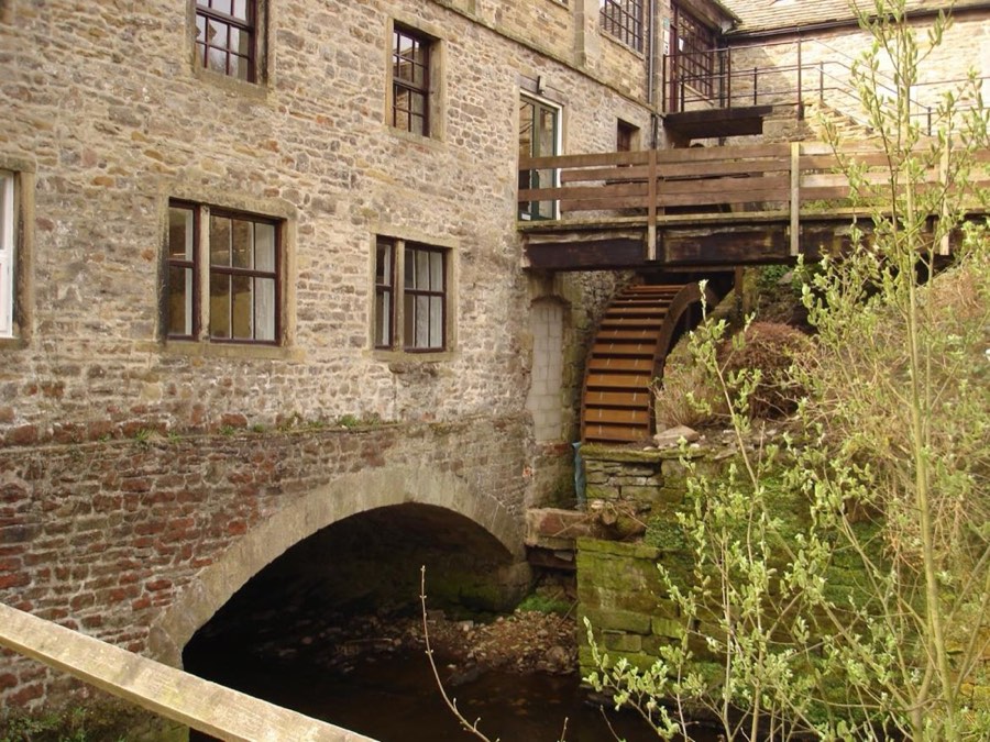 The restored waterwheel at High Corn Mill